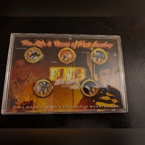 The Life and times of Elvis Presley 24kt Gold plated & colorized quarter set